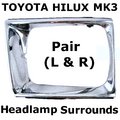 View Item Toyota Hilux Mk3 Chrome Front Headlight Surrounds (1989 to 1991)
